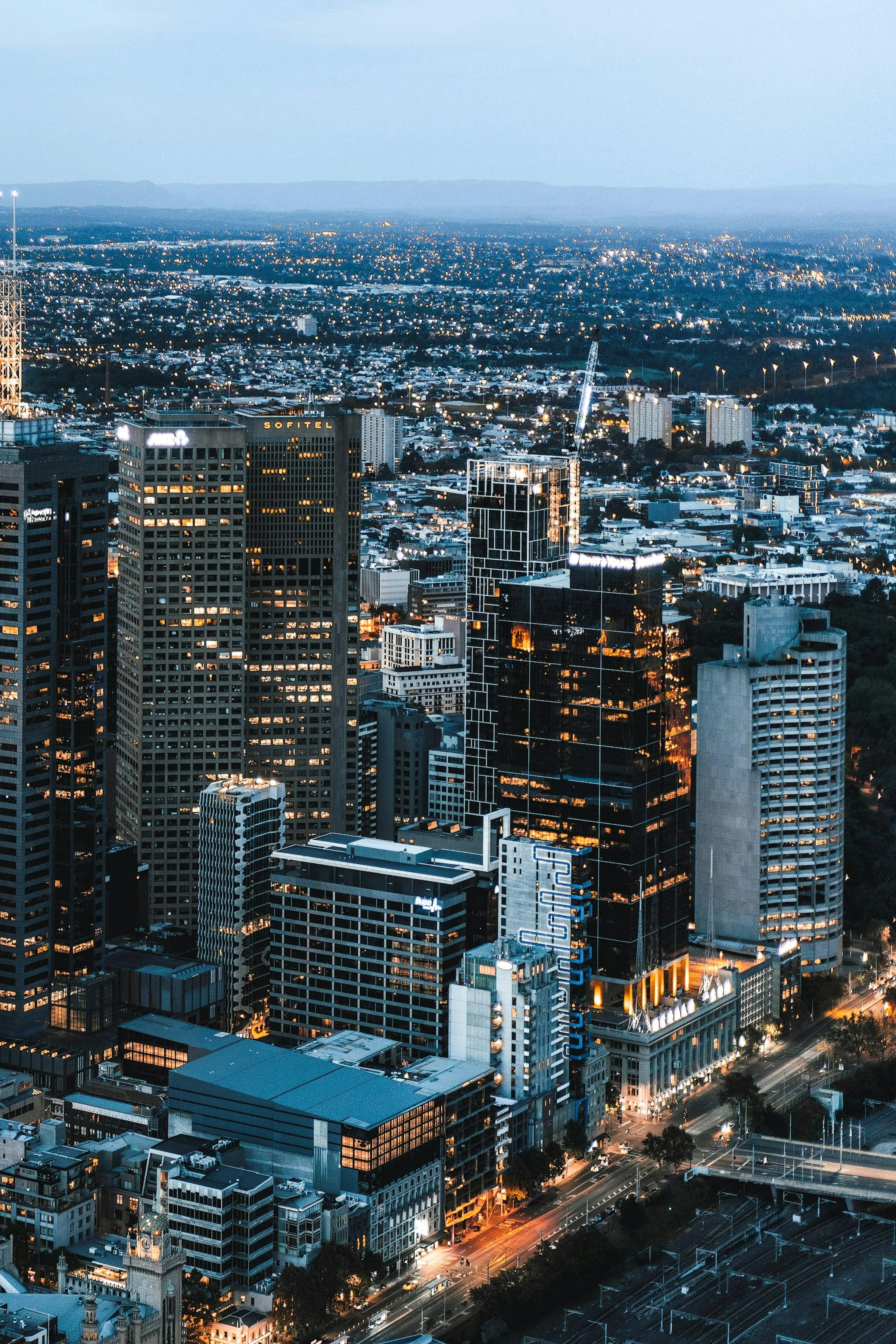 Melbourne's CBD at blue hour