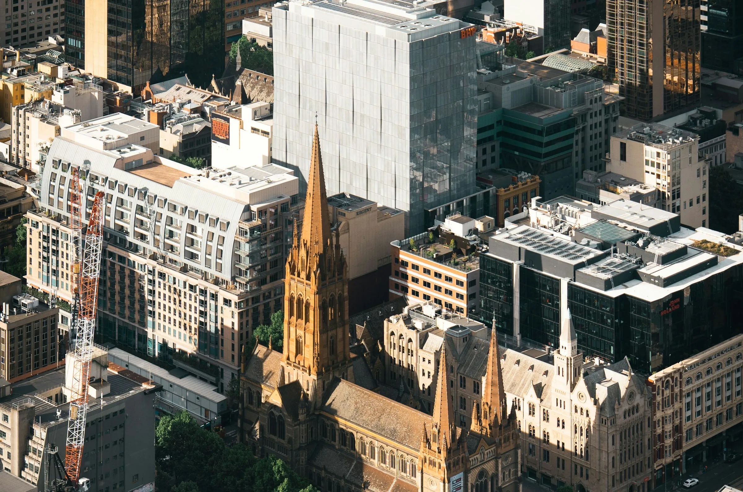 Melbourne's CBD skyline around St Paul's Cathedral